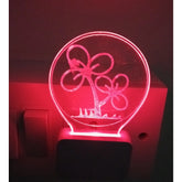 MultiColor TMC AC Adapter Night Lamp with laser-engraved design on 4mm acrylic glass. Ideal for home decor, safe and low odor material
